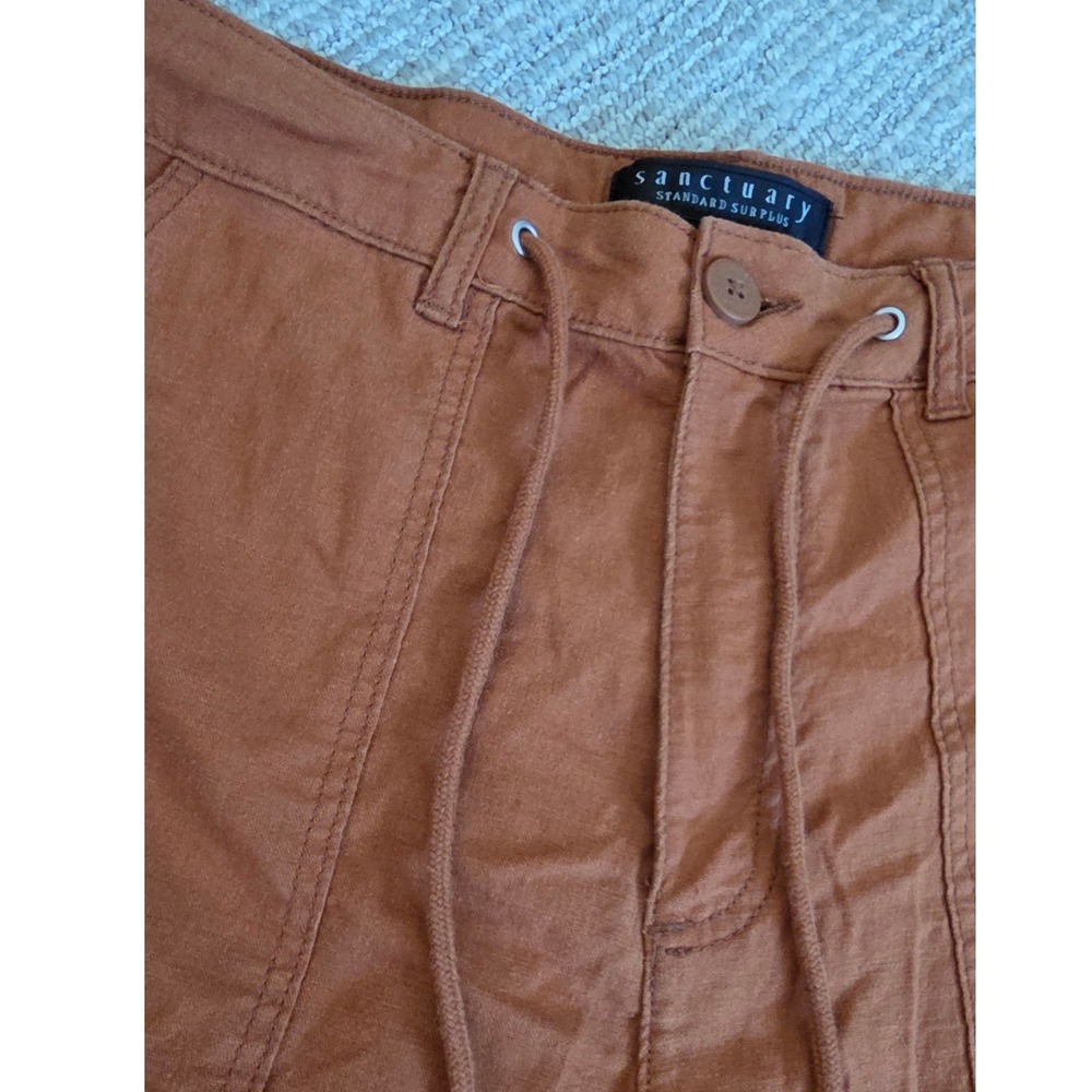 Sanctuary Standard Surplus Rust Orange Wide Leg Utility Pants Size 30 Drawstring